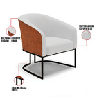 Namoradeira E Poltrona Industrial Preto Stella Noz/linho D03