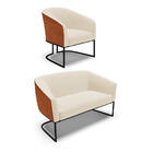 Namoradeira E Poltrona Industrial Preto Stella Noz/linho D03