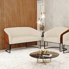 Namoradeira E Poltrona Industrial Preto Stella Noz/linho D03