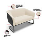 Namoradeira E Poltrona Industrial Preto Stella Pto/linho Bege