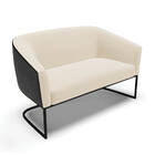 Namoradeira E Poltrona Industrial Preto Stella Pto/linho Bege