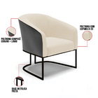 Namoradeira E Poltrona Industrial Preto Stella Pto/linho Bege