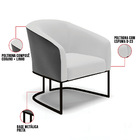 Namoradeira E Poltrona Industrial Preto Stella Pto/linho Cinz