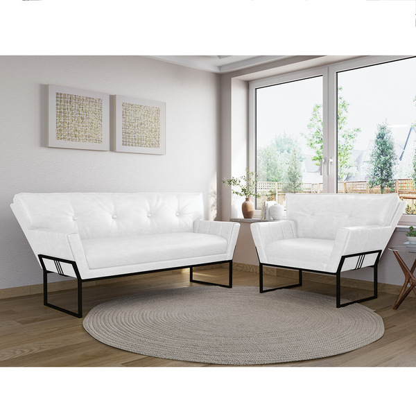 Namoradeira E Poltrona Industrial Pto Anitta Sintético Pu Bra