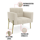 Namoradeira E Poltrona Pé De Ferro Dourado Elisa Bouclê Bege