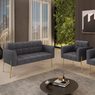 Namoradeira E Poltrona Pé De Ferro Dourado Elisa Bouclê D03 -