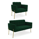 Namoradeira E Poltrona Pé De Ferro Dourado Elisa Bouclê D03 -