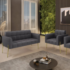 Namoradeira E Poltrona Pé De Ferro Dourado Elisa Bouclê Grafi