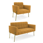 Namoradeira E Poltrona Pé De Ferro Dourado Elisa Bouclê Mosta