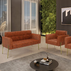 Namoradeira E Poltrona Pé De Ferro Dourado Elisa Corano D03 -