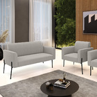 Namoradeira E Poltrona Pé Ferro Preto Marisa Bouclê D03 - D'r