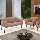 Namoradeira E Poltrona Pé Ferro Preto Marisa Bouclê D03 - D'r