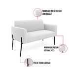 Namoradeira E Poltrona Pé Ferro Preto Marisa Bouclê Off White