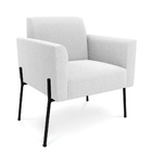 Namoradeira E Poltrona Pé Ferro Preto Marisa Bouclê Off White