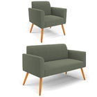 Namoradeira E Poltrona Pé Palito Castanho Marisa Bouclê D03 -