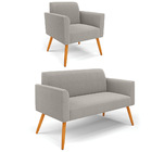 Namoradeira E Poltrona Pé Palito Castanho Marisa Bouclê D03 -