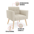 Namoradeira E Poltrona Pé Palito Natural Elisa Bouclê D03 - D