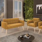 Namoradeira E Poltrona Pé Palito Natural Elisa Bouclê D03 - D