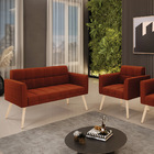 Namoradeira E Poltrona Pé Palito Natural Elisa Bouclê D03 - D