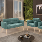 Namoradeira E Poltrona Pé Palito Natural Elisa Bouclê D03 - D