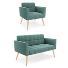 Namoradeira E Poltrona Pé Palito Natural Elisa Bouclê D03 - D