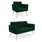 Namoradeira E Poltrona Pé Palito Natural Elisa Bouclê D03 - D