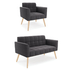 Namoradeira E Poltrona Pé Palito Natural Elisa Bouclê D03 - D