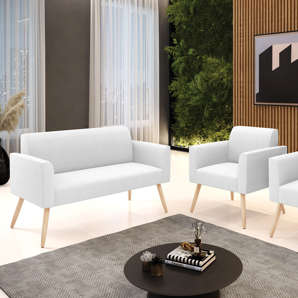 Namoradeira E Poltrona Pé Palito Natural Marisa Bouclê D03 -