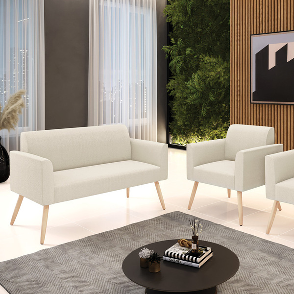 Namoradeira E Poltrona Pé Palito Natural Marisa Bouclê D03 -