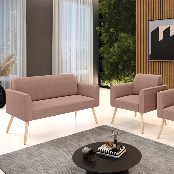 Namoradeira E Poltrona Pé Palito Natural Marisa Bouclê D03 -