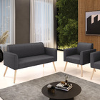 Namoradeira E Poltrona Pé Palito Natural Marisa Bouclê D03 -