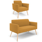 Namoradeira E Poltrona Pé Palito Natural Marisa Bouclê Mostar