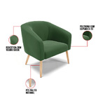 Namoradeira E Poltronas Pé Palito Natural Stella Suede Verde