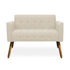 Namoradeira Elisa Linho Palha A32 Pés Palito Castanho - D'ros