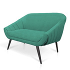 Namoradeira Giovana 02 Lugares Linho Azul Pavão A115 Pés Pali