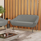 Namoradeira Giovana 02 Lugares Suede Pés Palito De Ferro D03