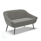 Namoradeira Giovana 02 Lugares Suede Pés Palito De Ferro D03