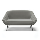 Namoradeira Giovana 02 Lugares Suede Pés Palito De Ferro D03