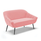 Namoradeira Giovana 02 Lugares Suede Pés Palito De Ferro D03