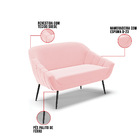 Namoradeira Giovana 02 Lugares Suede Pés Palito De Ferro D03