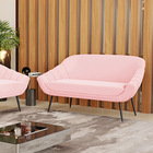 Namoradeira Giovana 02 Lugares Suede Pés Palito De Ferro D03