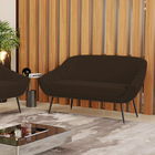 Namoradeira Giovana 02 Lugares Suede Pés Palito De Ferro D03