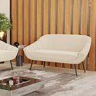 Namoradeira Giovana 02 Lugares Suede Pés Palito De Ferro D03