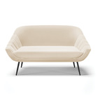 Namoradeira Giovana 02 Lugares Suede Pés Palito De Ferro D03