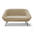 Namoradeira Giovana 02 Lugares Suede Pés Palito De Ferro D03