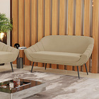 Namoradeira Giovana 02 Lugares Suede Pés Palito De Ferro D03