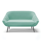 Namoradeira Giovana 02 Lugares Suede Pés Palito De Ferro D03