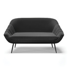 Namoradeira Giovana 02 Lugares Suede Pés Palito De Ferro D03