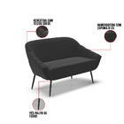 Namoradeira Giovana 02 Lugares Suede Pés Palito De Ferro D03