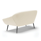 Namoradeira Giovana 02 Lugares Veludo Bege Pés Palito De Ferr